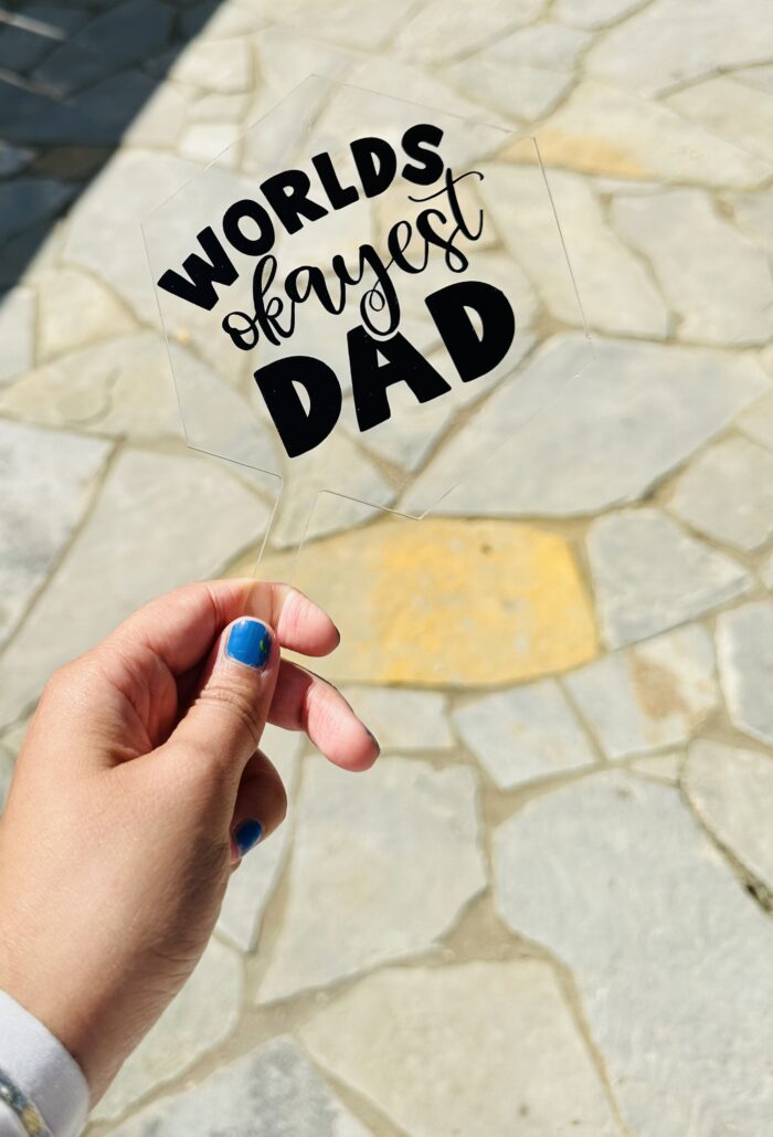 Cake Topper Worlds Okayest Dad - Image 4