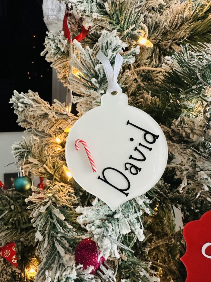 3-D Candy Cane Ornament I Customizable